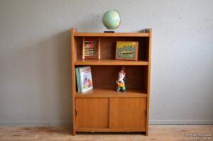 Bibliothèque vitrine enfant vintage living moderniste chêne années cinquante 60 meuble scandinave marcel gascoin pierre guariche