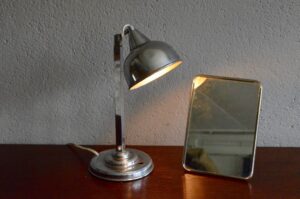 Lampe de table Lampe de bureau style design métal chrome années quarante cinquante DLG Desny Jacques Adnet