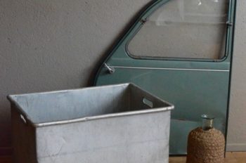 caisse box coffre à jouet métal aluminium suroy industriel vintage bac à linge sale atelier détournée