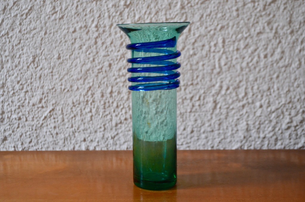 Vase bicolore en verre Style scandinave vintage