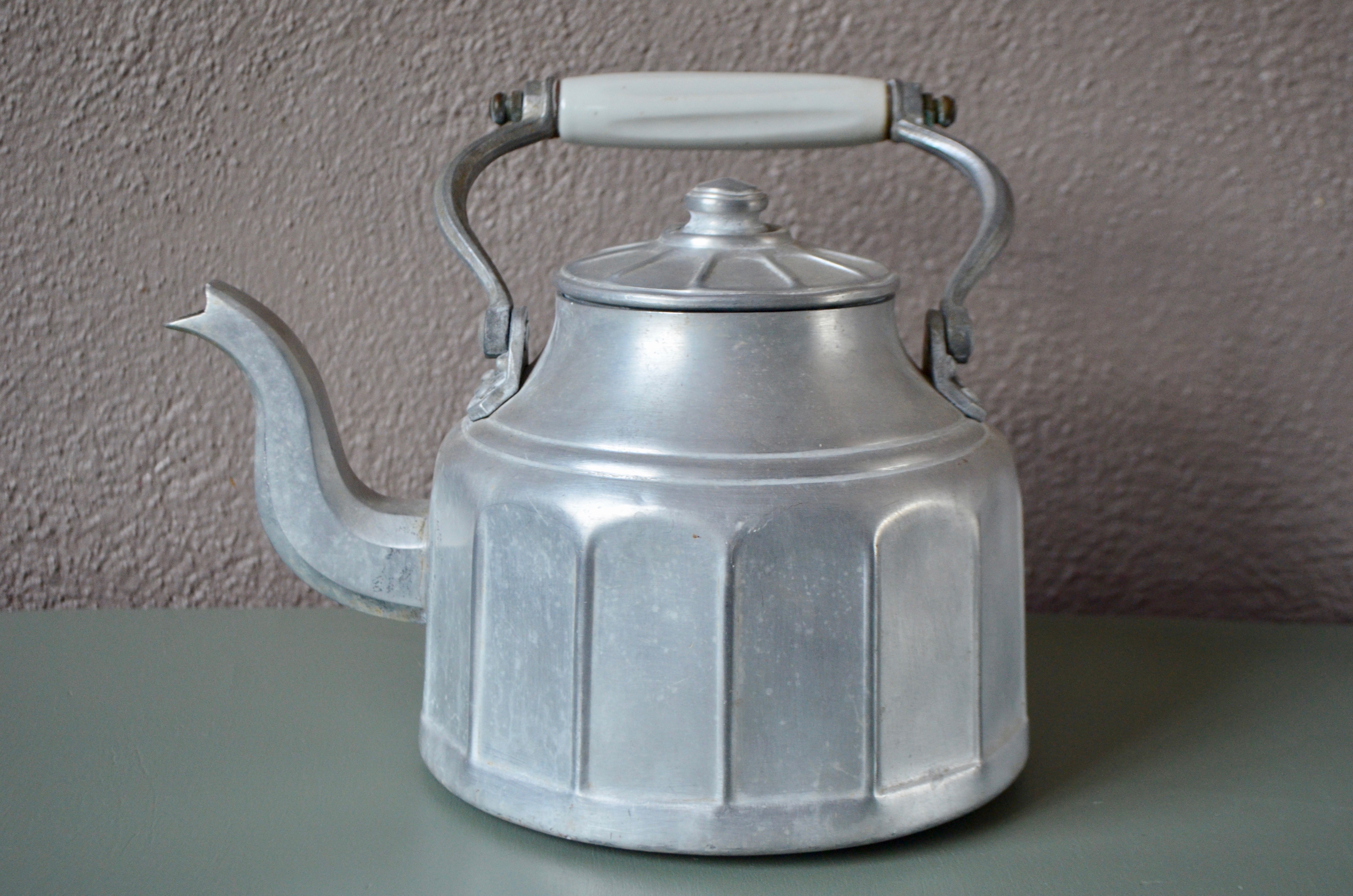 Bouilloire Émaillée Ancienne Style Vintage 20x18cm - Compatible Induction Et Gaz