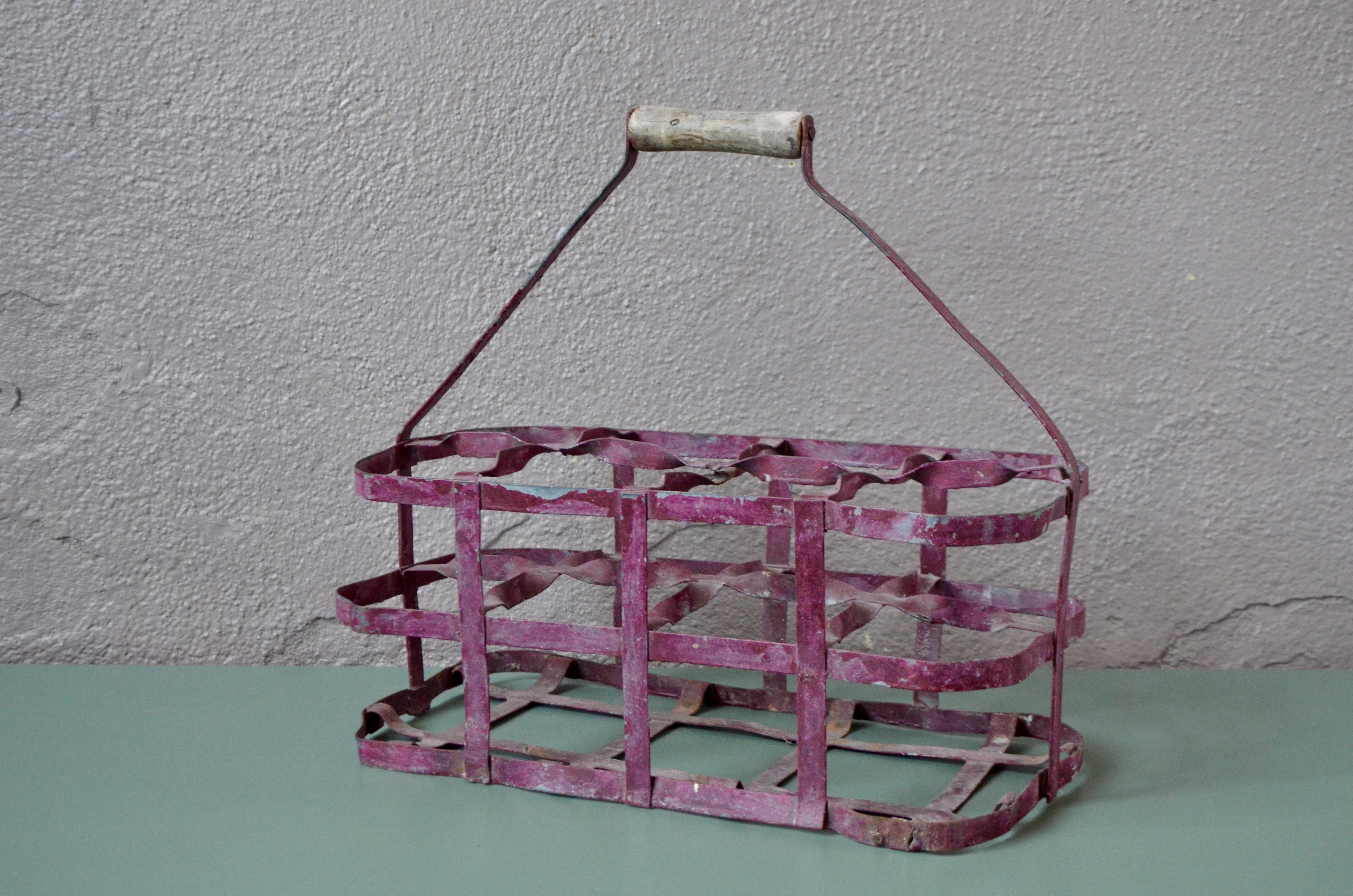 Casier panier à bouteille ancien décoration brocante bohème rustique