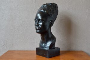 Sculpture tête de femme ébène art déco 1920 Vargas