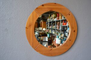 Miroir octogonal en pin style scandinave design Suède