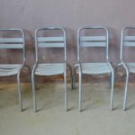 Lot de 4 chaises Tolix anciennes Xavier Pauchard Authentiques métal indus Vintage