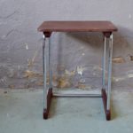 Desserte art déco bauhaus table d'appoint de nuit bois et métal