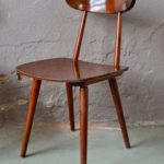Série de chaises vintage en bois scandinave Hiller années 50 bistrot