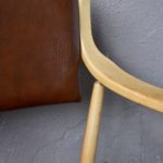 Fauteuil de bureau design vintage scandinave en bois clair