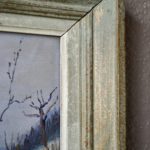 Tableau huile sur panneau paysage d'hiver neige montage peinture