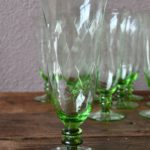 Verres à pieds anciens antique cristal soufflé bohème art de la table