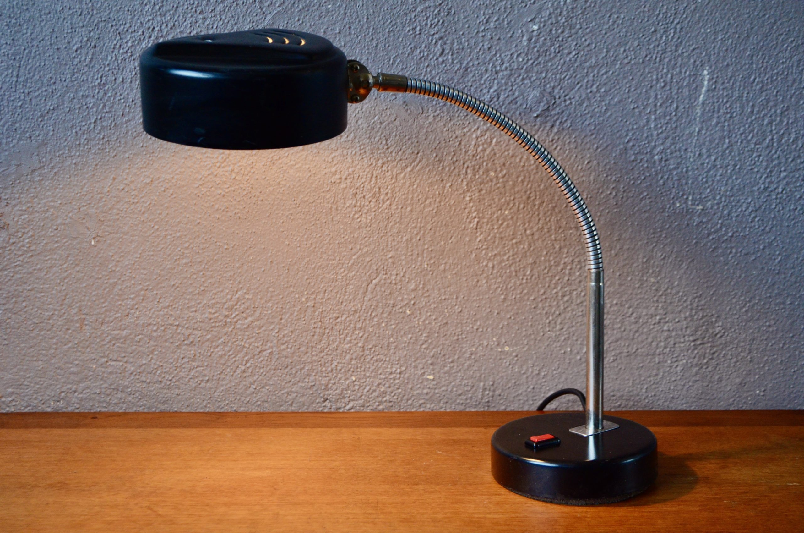 Lampe de bureau articulée noire années soixante