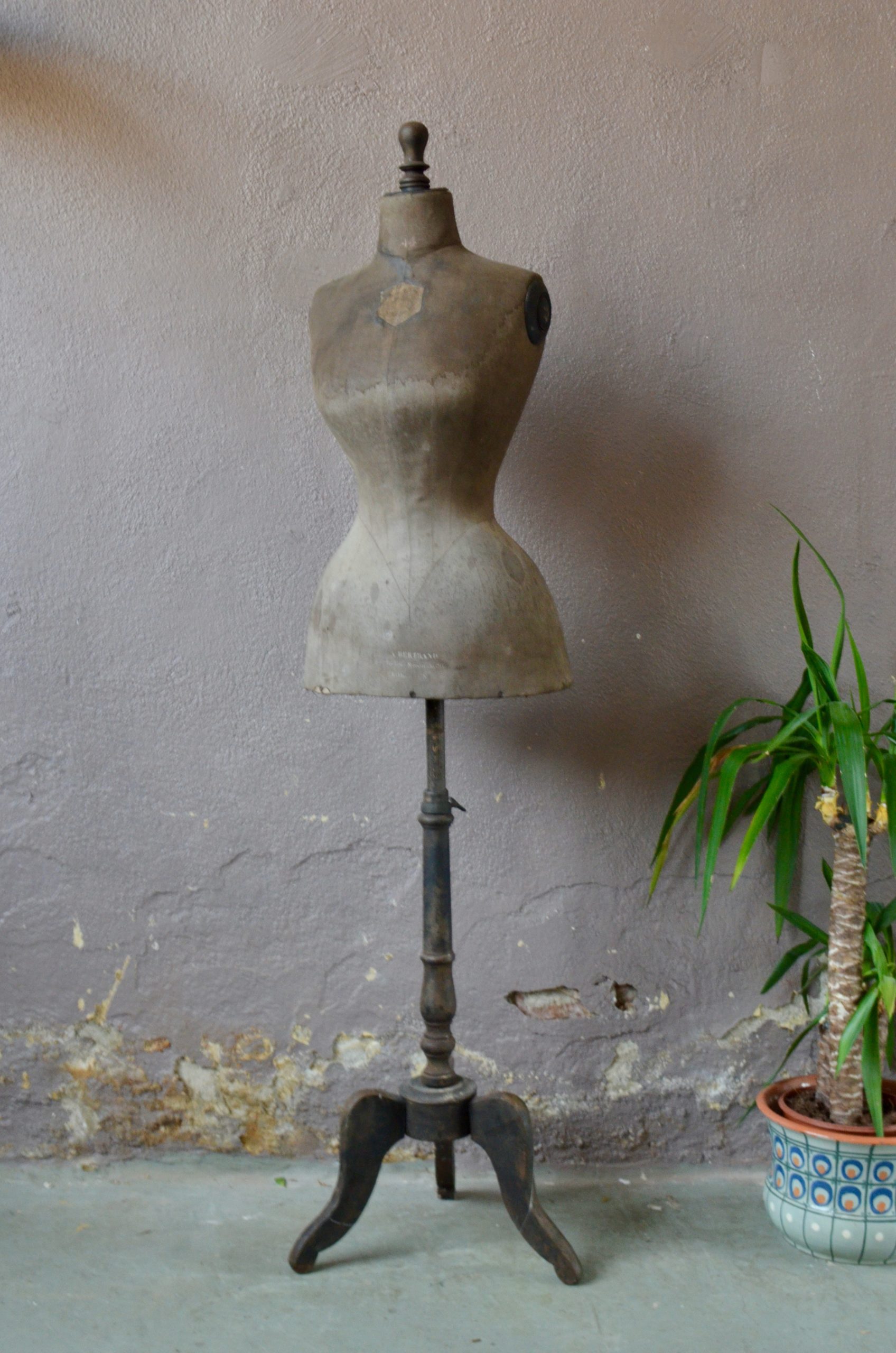 Mannequin buste de couture ancien vintage décoration bohème