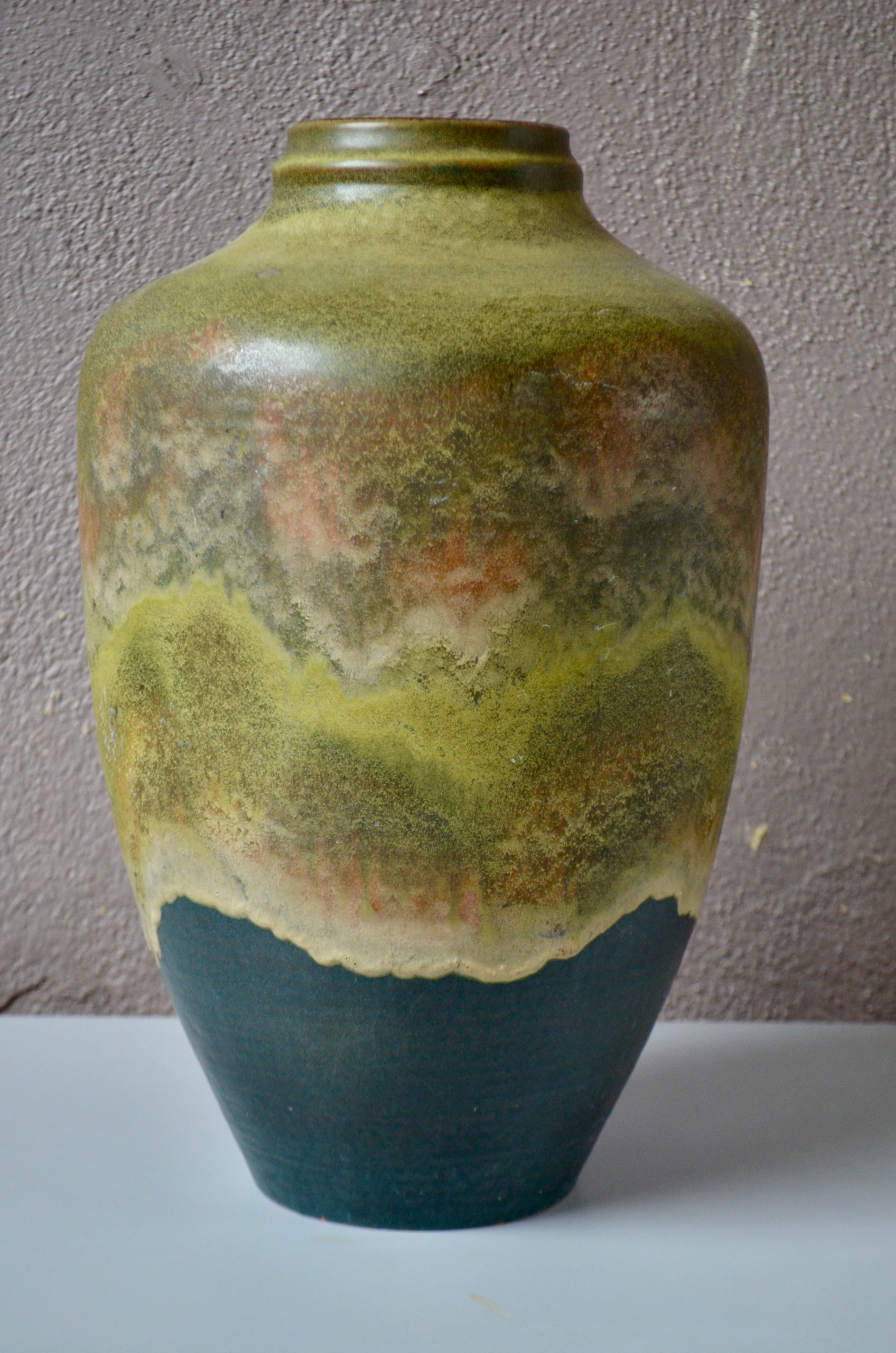 Grand Vase en céramique Carstens  signé fat lava minéral style brutaliste scandinave