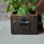 Paire de Caisses en bois publicitaires tiroirs box indus brocante épicerie vintage rétro