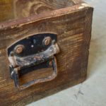 Paire de Caisses en bois publicitaires tiroirs box indus brocante épicerie vintage rétro