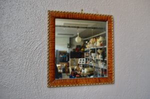 Miroir ancien vintage rétro rectangulaire de style art déco