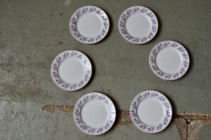 Assiettes plates série lot de  6 art déco service Villeroy et Boch