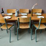 Ensemble table et chaises indus Mullca vintage style industriel