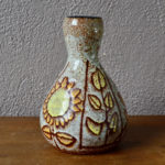 Vase vintage g$ Les potiers d'Accolay  design France Circa 1960 déco unique art brut tribal ethnique