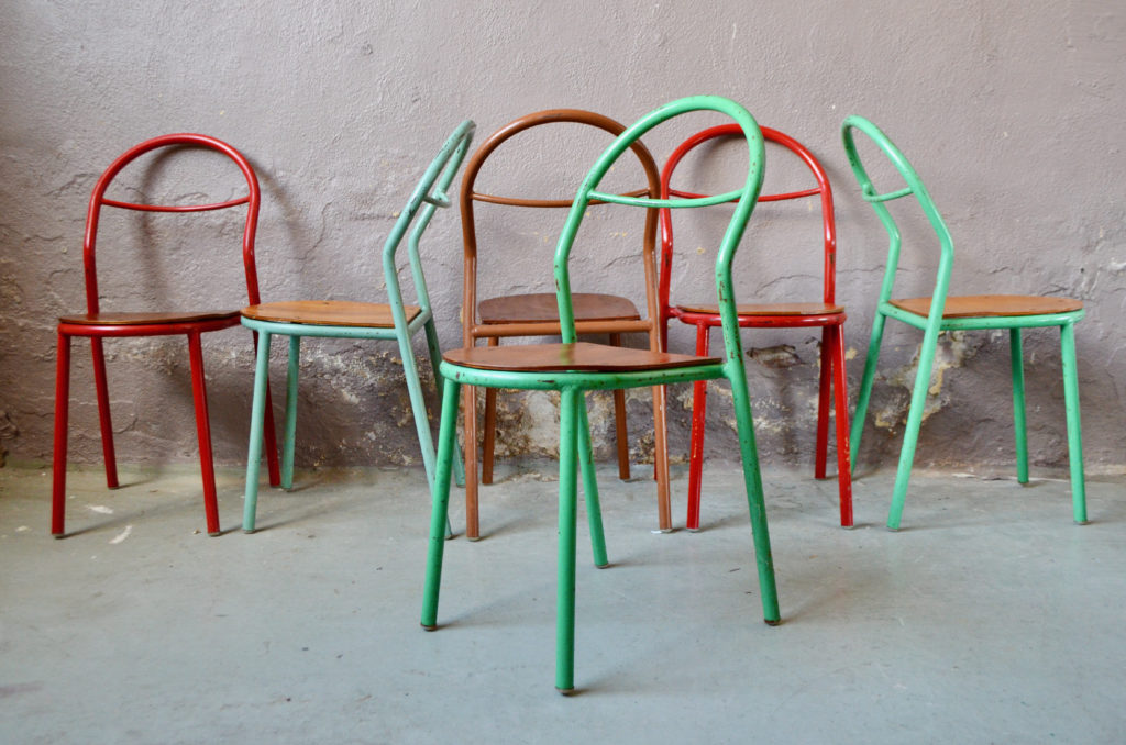 Série de 6 chaises René Herbst pour Mobilor Série de 6 chaises René Herbst pour Mobilor
