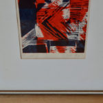 Lithographie scandinave de Curt Fors tableau abstrait