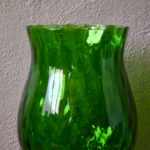 Grande  coupe ou vase centre de table italienne Empoli XXL en verre  bicolore déco vintage et bohème