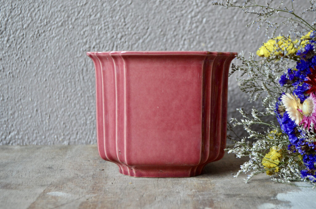 Cache-pot rose Sönden Keramik style art déco bohème jardinière