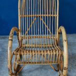 Rocking chair chaise à bascule adulte vintage rétro années 60 en rotin osier bohème