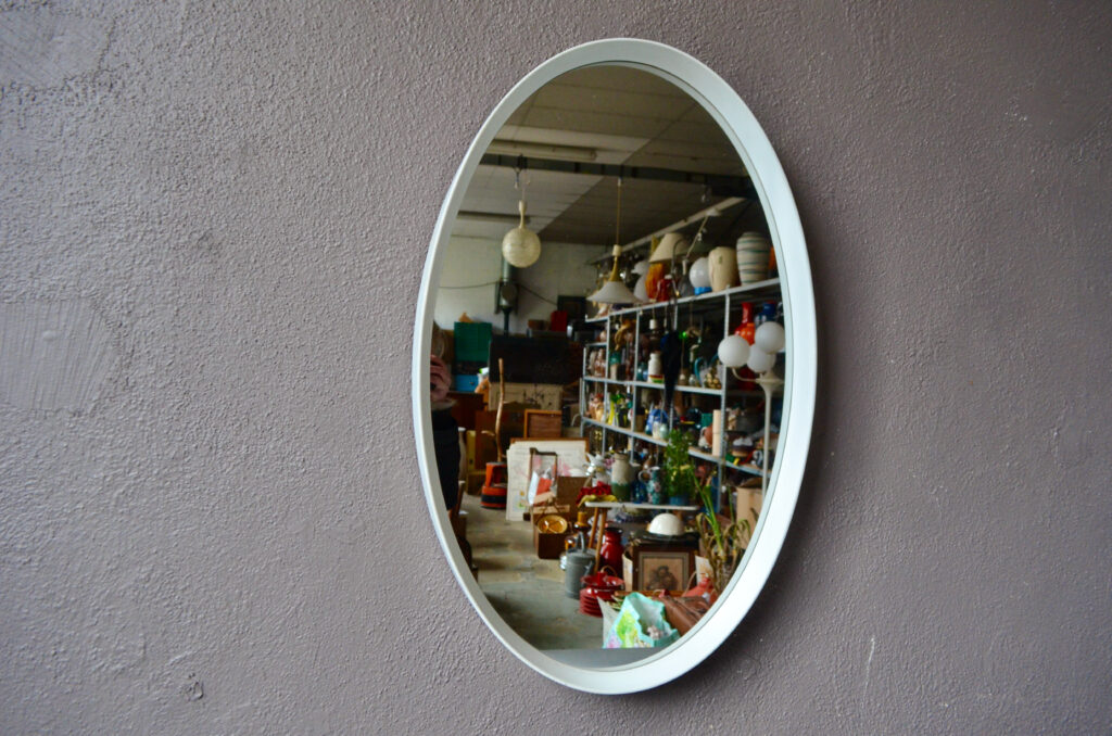 Grand miroir ovale blanc Grand miroir ovale blanc