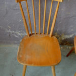 Paire de chaises design vintage scandinave en bois bistrot anciennes