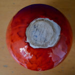 Grand vase rouge en céramique forme boule météorite céramique ancienne italienne