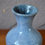  Vase bleu Vintage balustre moucheté vintage en céramique Les potiers d'Accolay décoration bohème