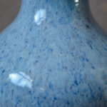  Vase bleu Vintage balustre moucheté vintage en céramique Les potiers d'Accolay décoration bohème