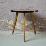 Guéridon tripode vintage rétro années 60 bois antic french furniture sixties table low