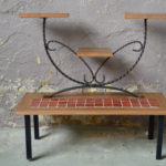 Porte-plantes vintage design scandinave ancien retro pop table