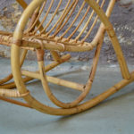 Rocking chair chaise à bascule enfant vintage rétro années 60 en rotin osier bohème