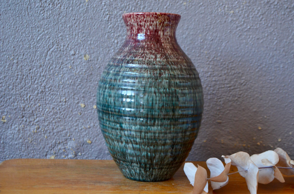 Vase Accolay Bleu dégradé lie de vin Vase Accolay Bleu dégradé lie de vin