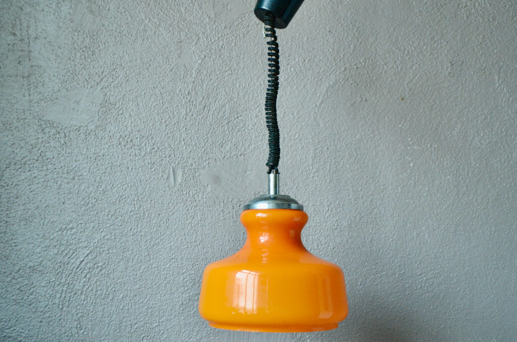 Suspension monte & baisse en verre orange Suspension monte & baisse en verre orange