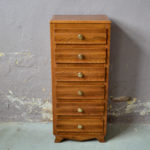 Commode semainier en chêne vintage rétro années 50 meuble en bois entrée chambre enfant pieds compas