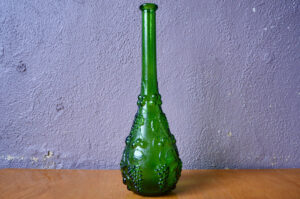 Carafe à eau bouteille en verre vert vintage cruche liqueur style Empoli