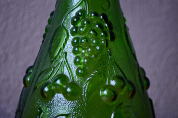 Carafe à eau bouteille en verre vert vintage cruche liqueur style Empoli