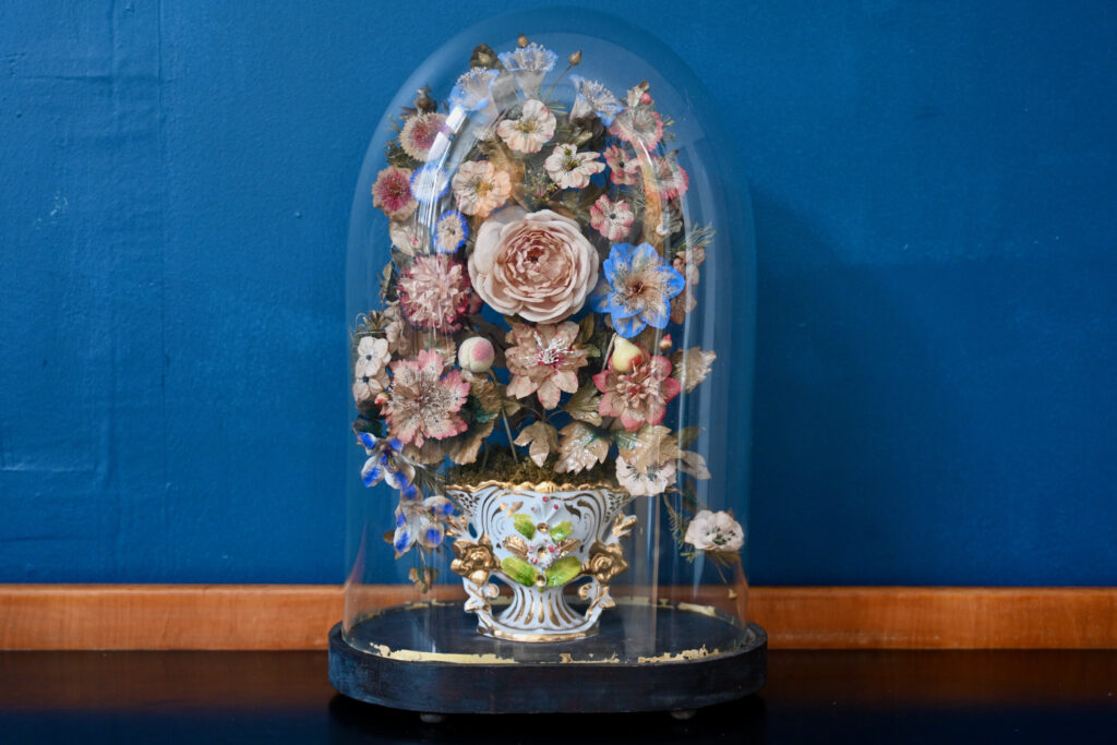 Grand Globe de Mariée porcelaine fleurie