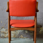 Fauteuil de bureau design scandinave vintage orange