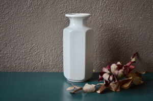 Vase minimaliste Scheurich vintage scandinave blanc 