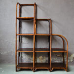 Grande étagère en rotin bibliothèque vintage et bohème