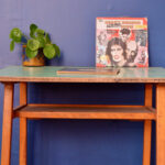 Bureau pupitre d'architecte écritoire vintage rétro années 60 bois et mélamiané bureau d'enfant ado vintage rétro