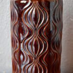 Vase marron minimaliste Scheurich vintage scandinave décor oignon 