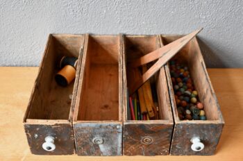 Lots de 4 tiroirs an bois ancien vintage indus et bohème rangement maquillage