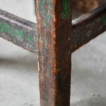Tabouret en bois massif déco bohème indus meuble de ferme patine chevet porte-plantes