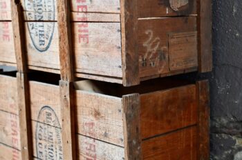 Caisse en bois Produits de l'abbé Soury vintage coffre indus et bohème
